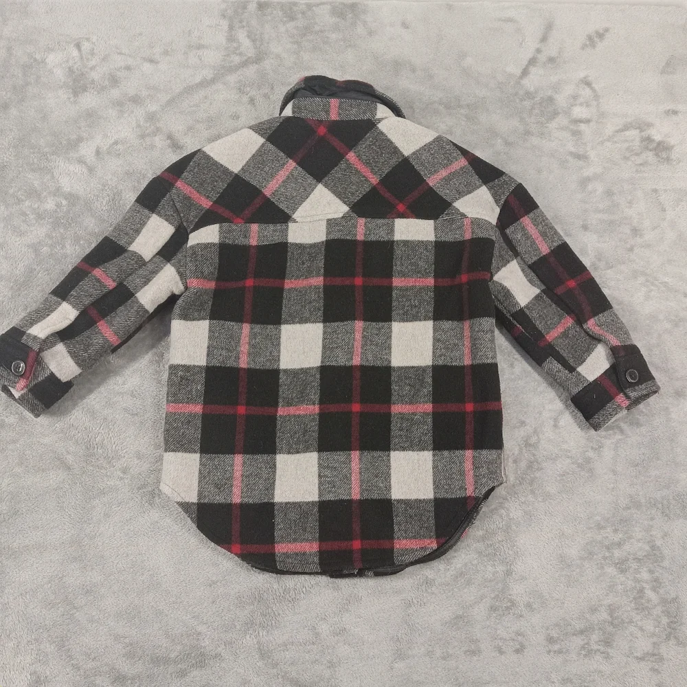 GAP Kids Black and White Plaid  Flannel Shirt Size XS. Kids 4-5 Years - Picture 2 of 14